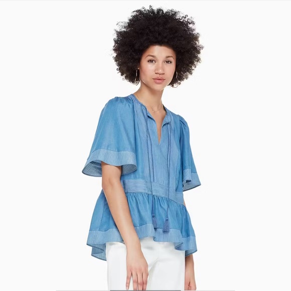 Kate Spade Indigo Railroad Top - Picture 9 of 10
